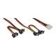 InLine® SATA Strom Y-Kabel, 4pol auf 4x 15pol SATA gewinkelt, 0,40m + 0,55m