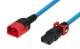 Netzkabel 230V Kaltgeräte IEC-C13(Buchse)/Kaltgeräte IEC-C14(Stecker), 3m, Dual-Lock, blau,