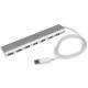 StarTech.com 7 Port Compact USB 3.0 Hub with Built-in Cable - Aluminum USB Hub - Silver