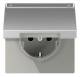 JUNG AL1520NAKL SCHUKO socket m.Klappd.u.Schriftf.16A LS aluminum