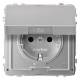 Merten MEG2310-7260 socket with hinged lid aluminum AQUADESIGN