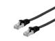 Equip 607694 Patch cable Cat6A Flat U/FTP 2xRJ45 5.00 m black LSZH poly bag
