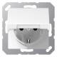 JUNG A1520BFKIKLWW SCHUKO, Steckd.m.Klappd. KI Serie A alpine white