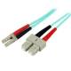 StarTech.com 10Gb Aqua MM 50/125 Duplex LSZH Fiber Patch Cable LC - SC - patch cable - 2 m