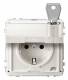 Merten MEG2316-7244 SCHUKO socket BRS folding + writing. abs.various ws AQUA