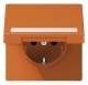 Jung LS1520BFNAKLO SCHUKO-Steckdose mit Schriftfeld und Klappdeckel orange