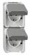Merten MEG2329-8029 SCHUKO-Double plug, socket lgr perp. AQUASTAR