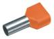 Cimco 182418 twin wire end ferrule insulated 2x4 mm² 12 mm orange