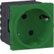 Hager GS10326024 Socket outlet 1-way SCHUKO Direct Clipping 45x45 66° traffic green