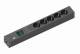Bachmann table socket, 5x sockets (CEE7)->plugs (CEE7), ÜSS, 2m, switch, black, CONNECT LINE