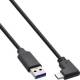 InLine® USB 3.2 Kabel, USB-C Stecker gewinkelt an A Stecker, schwarz, 0,5m