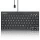 Perixx PERIBOARD-426C DE, kabelgebundene USB-C Mini Tastatur mit flachen Tasten