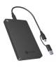 RaidSonic IB-201T-CU31 ICY BOX Speichergehäuse extern für 6,3 cm ( 2,5 inch ) (6,4cm) SATA HDD/SSD zu USB-C/A Kombikabel