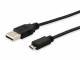 Equip Kabel USB-A2.0->Micro-B St/St 1.80m schwarz Polybeutel