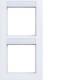 Hager WAD6203WM frame 2-way vertical labelling field A.1 light white matte