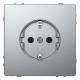 Merten MEG2300-6036 SCHUKO socket BRS plug-in terminal stainless steel
