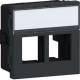 Hager G45MM0529011 Geräteeinbauset für 2x Multimedia Typ 05 Direkt Klipping 45x45