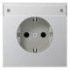 JUNG AL1520KINA SCHUKO, Steckd.m.Schriftf.KI series LS aluminum