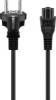 Goobay 70765 Netzkabel mit Schutzkontakt, 2 m, schwarz, 3×0,75 mm², Schutzkontaktstecker Hybrid (Typ E/F, CEE 7/7) > Gerätebuchse C5
