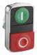 Schneider Electric ZB4BL7341 double pushbutton, green flat I rot above O tast.chrom
