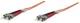 Intellinet 511216 Glasfaser LWL-Anschlusskabel, Duplex, Multimode ST/ST, 62,5/125 µm, OM1, 3 m, orange