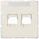 Jung 569-2WE 2x Cover for modular jack, 569-2 WE white with label ST 550