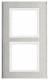 Berker 10123609 frame 2gang B.7, stainless steel / polar white