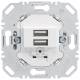 Berker 260209 USB Ladesteckdose 230V 2fach 3.0A eckiger Tragring polarweiß