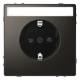 Merten MEG2302-6052 SCHUKO socket with BRS lettering, plug-in terminal mocha metallic