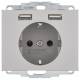 Berker 48037004 SCHUKO/USB Kx socket outlet, stainless steel