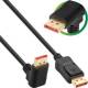 InLine® DisplayPort 1.4 Kabel, 8K4K, nach oben gewinkelt, schwarz/gold, 1 m