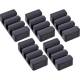 5er Pack InLine® Kabelclip, 3-fach, selbstklebend, schwarz