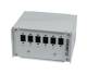 Synergy 21 S215687V2 LWL patch panel for DIN rail, 6x LC-Duplex/SC-Simplex sockets, without couplers, light gray,