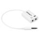 StarTech.com 3.5mm 4 Position to 2x 3 Position 3.5mm Headset Splitter Adapter M/F - White