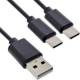 InLine® USB 2in1 Y-Ladekabel, 1x USB-A Stecker an 2x USB-C Stecker, 0,5m