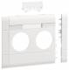Hager GB120219016 Blende 2fach Steckdose hfr BRA/H/S 120mm beschr. verkehrsweiß