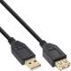 InLine® USB 2.0 Verlängerungskabel Typ A, schwarz, vergoldete Kontakte, 10m
