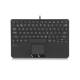 Perixx PERIBOARD-425, US, Mini USB-Tastatur, Touchpad, 2x Hub, schwarz