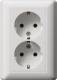 GIRA 078804 Doppel-SCHUKO-Steckdose Standard 55 Steckk. ohne Kralle Reinweiß mt