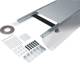 Hager BKFD400105 Floor duct flush with floor with film/sealing option steel 400x105-150 mm