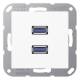 Jung MAA1153WW Einsatz 2xUSB Serie A/AS alpinweiß
