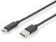 DIGITUS AK-300148-030-S USB 2.0 connection cable Type C - A St/St 3.0 m, black