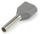 RED 2250-30-0058 Zwillingsaderendhülse isoliert 2x0,75 mm² 8 mm grau 