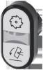 Siemens 3SU10013AB660AP0 3SU1001-3AB66-0AP0 Doppeldrucktaster bel. 22 mm rund weiß: Symbol Kreissäge