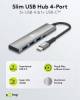 Goobay Slim 4-Port USB-Hub, USB-C™ auf USB-C™/USB-A, 5 Gb