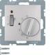 Berker 20311404 Raumtemperaturregler 24 V mit Öffner, Zentralstück, Wippschalter alu