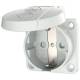 Mennekes 11080 mounting socket SCHUKO grey 16A 2p+PE 230V IP54 with hinged cover single bottom