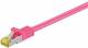 Goobay 91623 RJ45 Patchkabel S/FTP (PiMF), mit CAT 7 Rohkabel, Magenta - LSZH halogenfrei, Kupfer, RJ45 (CAT 6A) Stecker