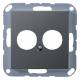 Jung A562-2BFANM cover for 2 small speaker sockets series A anthr.matt