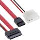 InLine® Slimline SATA Kabel, Slimline SATA ST 13pol (7+6) zu SATA+Strom, 0,4m